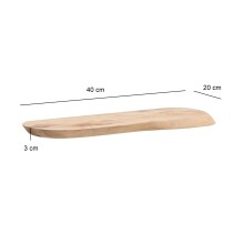 Wandboard >WL7.400< in Akazie, Massivholz - 40x3x20cm (BxHxT)