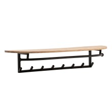 Garderobenleiste >WL7.405< in Akazie / schwarz - 100x30x20 (BxHxT)