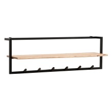 Garderobenleiste >WL7.406< in Akazie / schwarz - 100x32x25 (BxHxT)