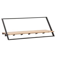 Garderobenleiste >WL7.407< in Akazie / schwarz - 100x40x33 (BxHxT)