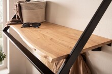 Garderobenleiste >WL7.407< in Akazie / schwarz - 100x40x33 (BxHxT)
