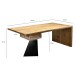 Schreibtisch >WL7.408< in Akazie / schwarz - 180x77x90 (BxHxT)