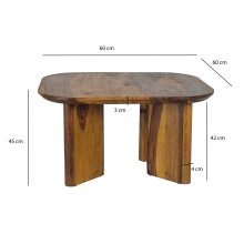 Couchtisch >WL7.413< in Sheesham, Massivholz - 60x45x60cm (BxHxT)