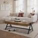 Couchtisch >WL7.414< in Sheesham / schwarz - 120x60x40 (LxBxH)