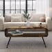 Couchtisch >WL7.415< in Sheesham / schwarz - 100x40x45 (LxBxH)