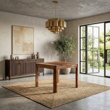 Esstisch >WL7.416< in Sheesham, Massivholz - 80x76x80cm (BxHxT)