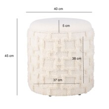 Pouf >WL7.418< mit Stauraum, in Creme, Stoff - 45x40cm (HxD)