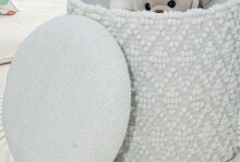 Pouf >WL7.420< mit Stauraum, in Weiß, Stoff - 45x40cm (HxD)
