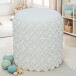 Pouf >WL7.420< mit Stauraum, in Weiß, Stoff - 45x40cm (HxD)