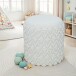 Pouf >WL7.420< mit Stauraum, in Weiß, Stoff - 45x40cm (HxD)
