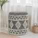 Sitzhocker >WL7.421< mit Stauraum, Grau-Creme, Stoff - 45x40cm (HxD)