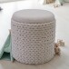 Pouf >WL7.424< mit Stauraum, in Creme, Stoff - 45x40cm (HxD)
