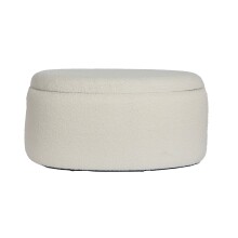 Sitzhocker >WL7.425< mit Stauraum, in Creme, Stoff - 81x62x40cm (LxBxH)