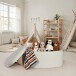 Sitzhocker >WL7.425< mit Stauraum, in Creme, Stoff - 81x62x40cm (LxBxH)