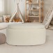 Sitzhocker >WL7.425< mit Stauraum, in Creme, Stoff - 81x62x40cm (LxBxH)