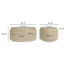 Sitzhocker >WL7.426< mit Stauraum, in Braun, Wollstoff - 81x62x40cm (LxBxH)