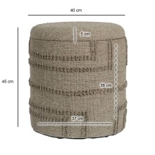 Pouf >WL7.427< mit Stauraum, in Braun, Stoff - 45x40cm (HxD)