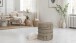 Pouf >WL7.427< mit Stauraum, in Braun, Stoff - 45x40cm (HxD)