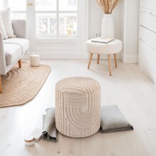 Pouf >WL7.428< mit Stauraum, Beige, Baumwollstoff - 45x40cm (HxD)