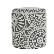 Pouf >WL7.429< mit Stauraum, in grau / creme, Stoff - 45x40cm (HxD)