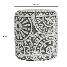 Pouf >WL7.429< mit Stauraum, in grau / creme, Stoff - 45x40cm (HxD)