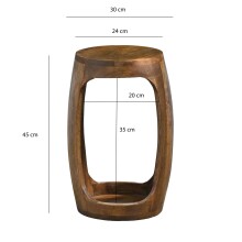 Beistelltisch >WL7.433< in Mango, Massivholz - 45x30cm (HxD)