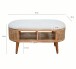 Schuhbank >WL7.439< in Akazie & Wiener Geflecht, Massivholz - 90x45x45cm (BxHxT)