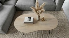 Couchtisch >WL7.450< in Mango Weiß, Massivholz - 122x63x36cm (LxBxH)