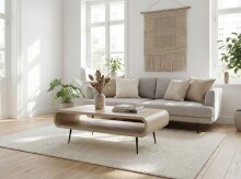 Couchtisch >WL7.451< in Mango Weiß, Massivholz - 90x55x30cm (LxBxH)