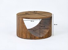 Couchtisch >WL7.452< in Mango, Massivholz - 36x60cm (HxD)