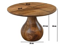 Couchtisch >WL7.454< in Mango, Massivholz - 40x60cm (HxD)