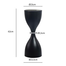 Beistelltisch >WL7.460< in Schwarz, Metall & Glas - 62x23cm (HxD)
