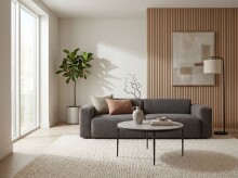 Couchtisch >WL7.461< in Toronto weiss, Marmor & Metall - 42x70cm (HxD)