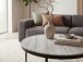 Couchtisch >WL7.461< in Toronto weiss, Marmor & Metall - 42x70cm (HxD)