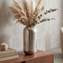 Dekovase >WL7.466< in Silber, Aluminium - 45x20cm (HxD)