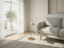 Beistelltisch >Blatt< in Gold, Aluminium - 40x38x59cm (LxBxH)