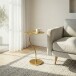 Beistelltisch >Blatt< in Gold, Aluminium - 40x38x59cm (LxBxH)