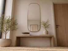 Spiegel >WL7.485< in Gold, Metall / Spiegel - 46x122x2cm (BxHxT)