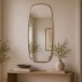 Spiegel >WL7.485< in Gold, Metall / Spiegel - 46x122x2cm (BxHxT)
