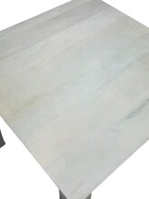 Esstisch >WL7.489< in Mango Weiß, Massivholz - 80x75x80cm (BxHxT)