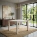 Esstisch >WL7.489< in Mango Weiß, Massivholz - 80x75x80cm (BxHxT)