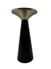 Beistelltisch >WL7.492< in Weiß / Schwarz, Marmor & Metall - 54x28cm (HxD)