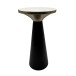 Beistelltisch >WL7.492< in Weiß / Schwarz, Marmor & Metall - 54x28cm (HxD)