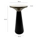 Beistelltisch >WL7.492< in Weiß / Schwarz, Marmor & Metall - 54x28cm (HxD)