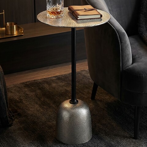 Beistelltisch >WL7.494< in Silber, Aluminium - 60x29cm (HxD)