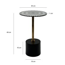 Beistelltisch >WL7.496< in Black & White, Aluminium / Emaille - 49x30cm (HxD)