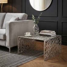 Couchtisch >WL7.502< in Silber, Aluminium - 60x31x60cm (BxHxT)