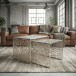 Satztisch >WL7.504< (2-teilig) in Silber, Aluminium - 50x40x40cm (LxBxH)