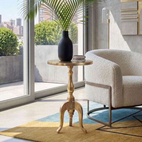 Beistelltisch >WL7.506< in Gold, Aluminium - 55x35cm (HxD)