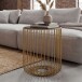 Beistelltisch >WL7.508< in Gold, Schwarzglas & Metall - 47x40cm (HxD)